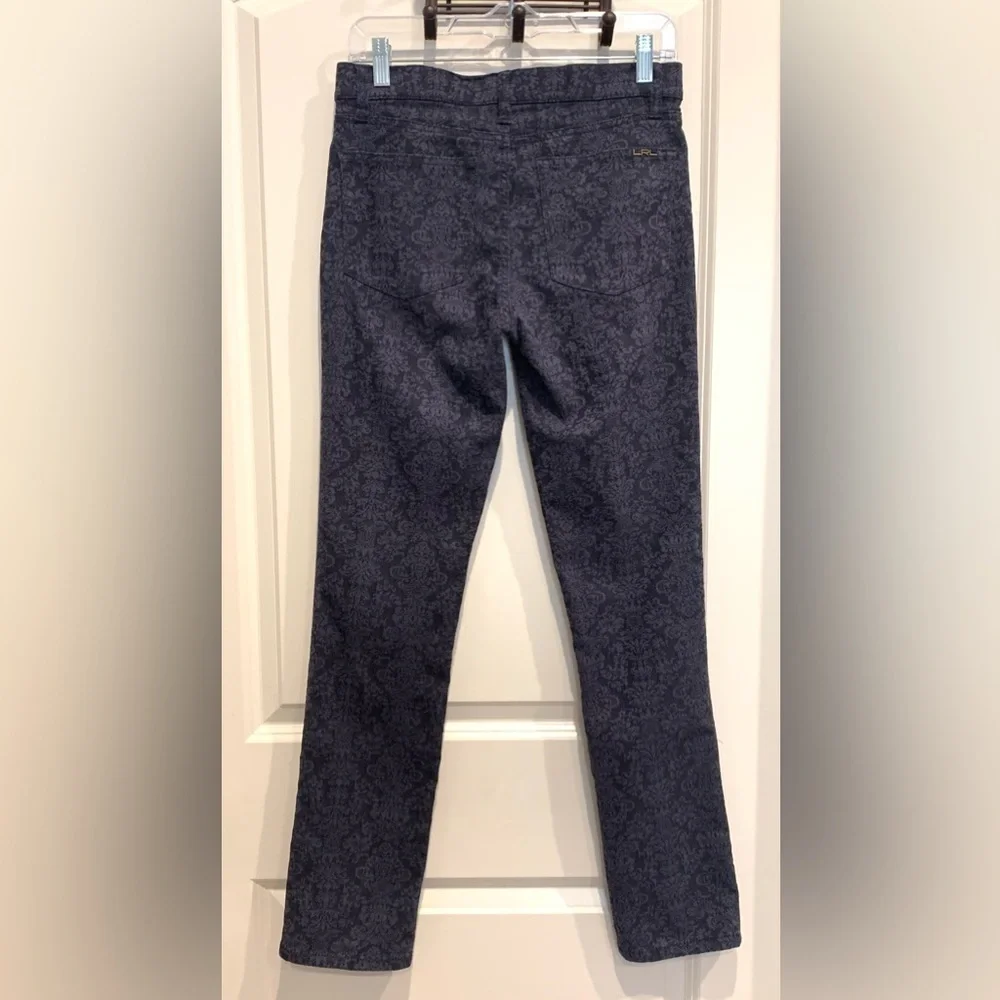 LRL Lauren Jeans Co Jacquard Blue Jeans Pants Women’s Size 4 Modern Straight